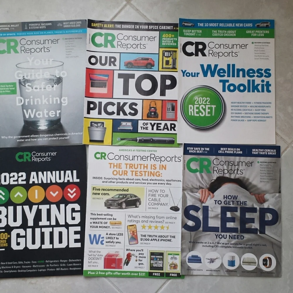 12 Consumer Reports Magazines and 2 Others